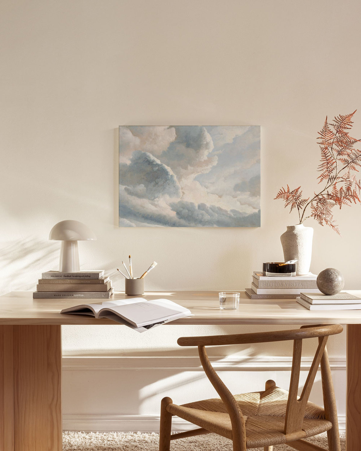 Simon Denis - Study of Clouds with a Sunset near Rome Canvas print