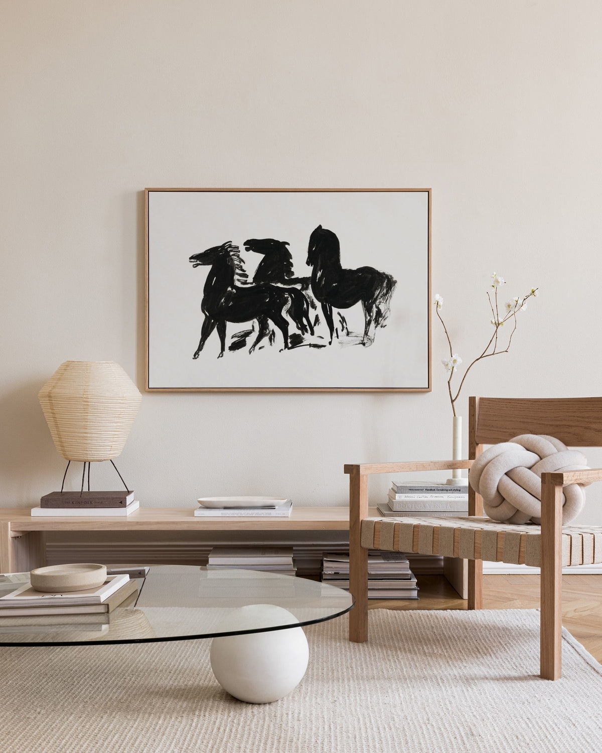 Leo Gestel - Three Black Horses Canvas print