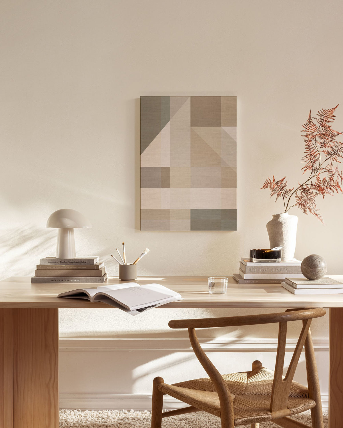 Linen Block Shapes No2 Canvas