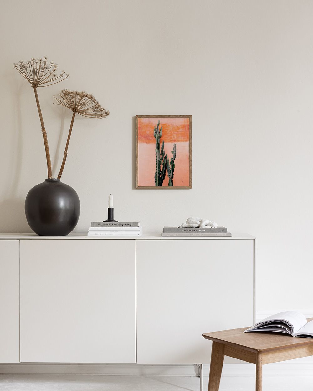 Orange Cactus Wall Print