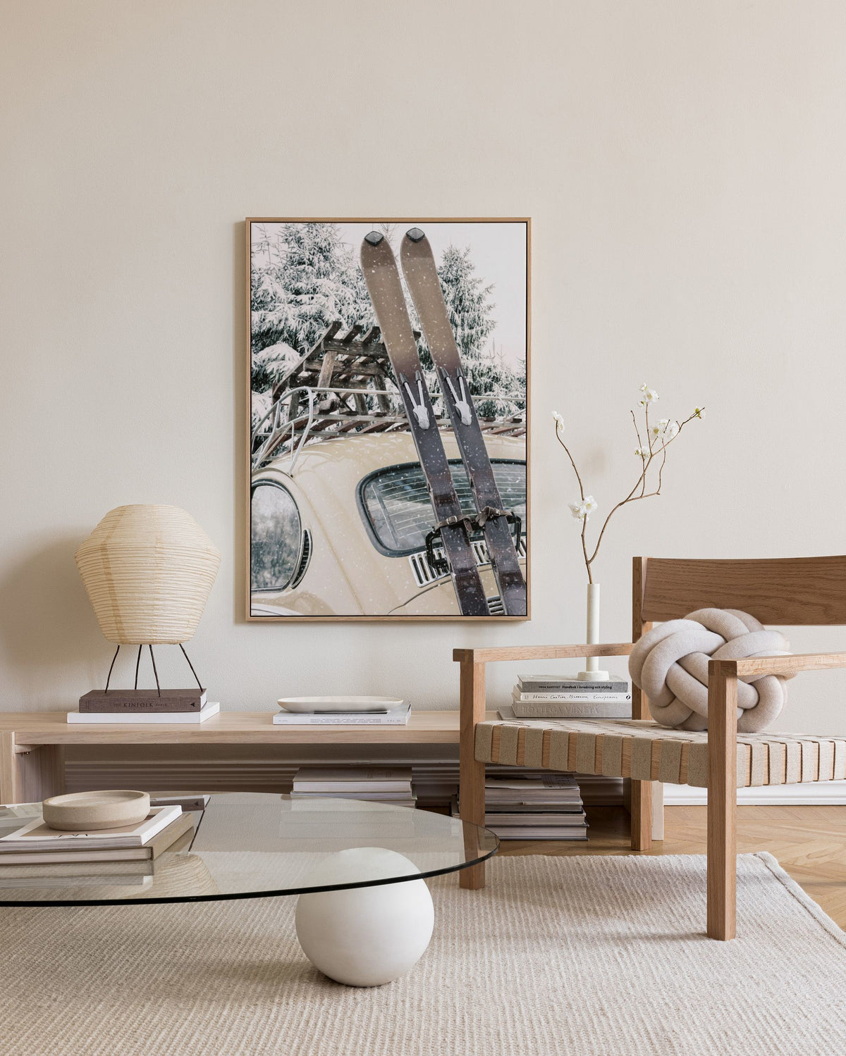 Skis and Snowfall Canvas print