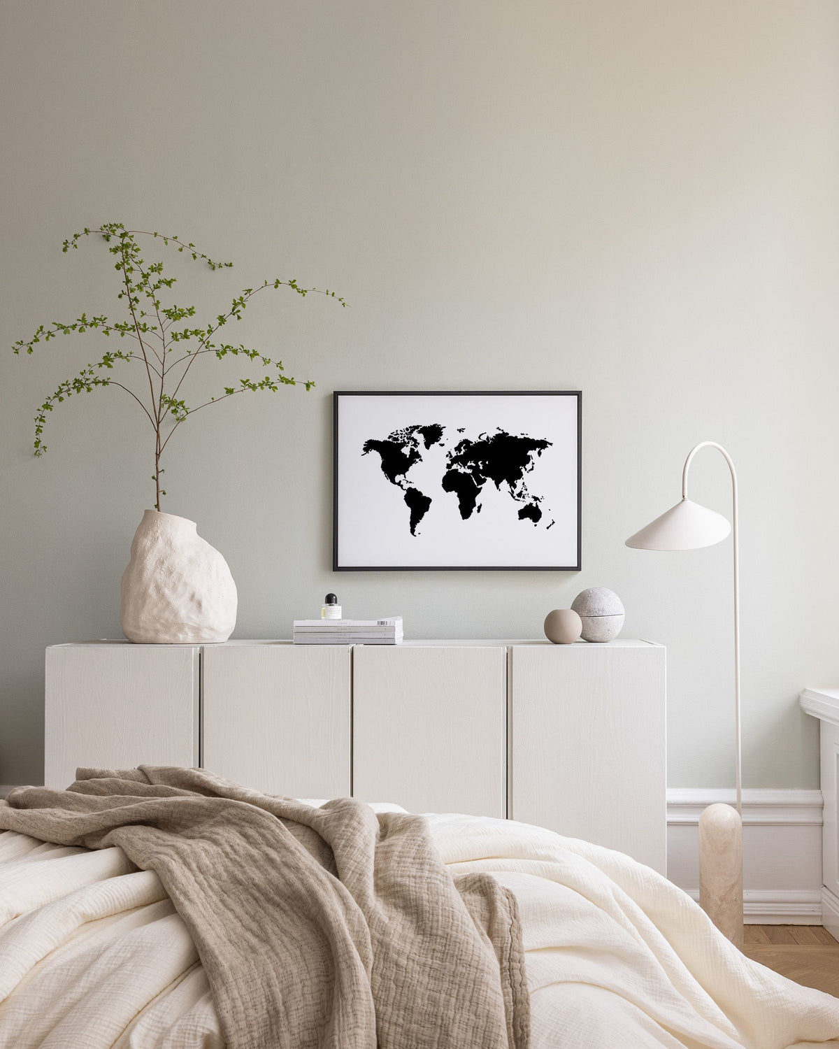 World Map Canvas print, Bow