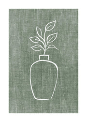 Green Linen Vase Print