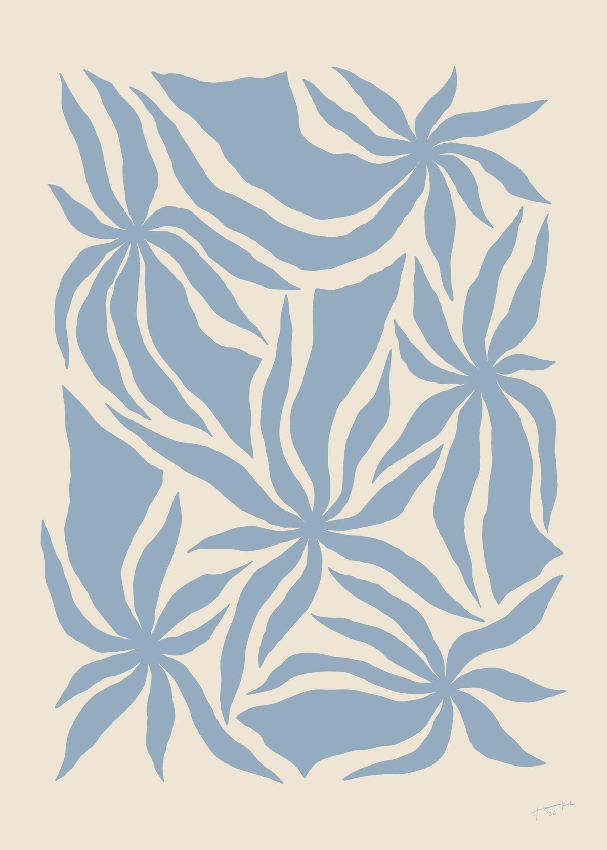 Hanna KL - Denim Palm Trees Print