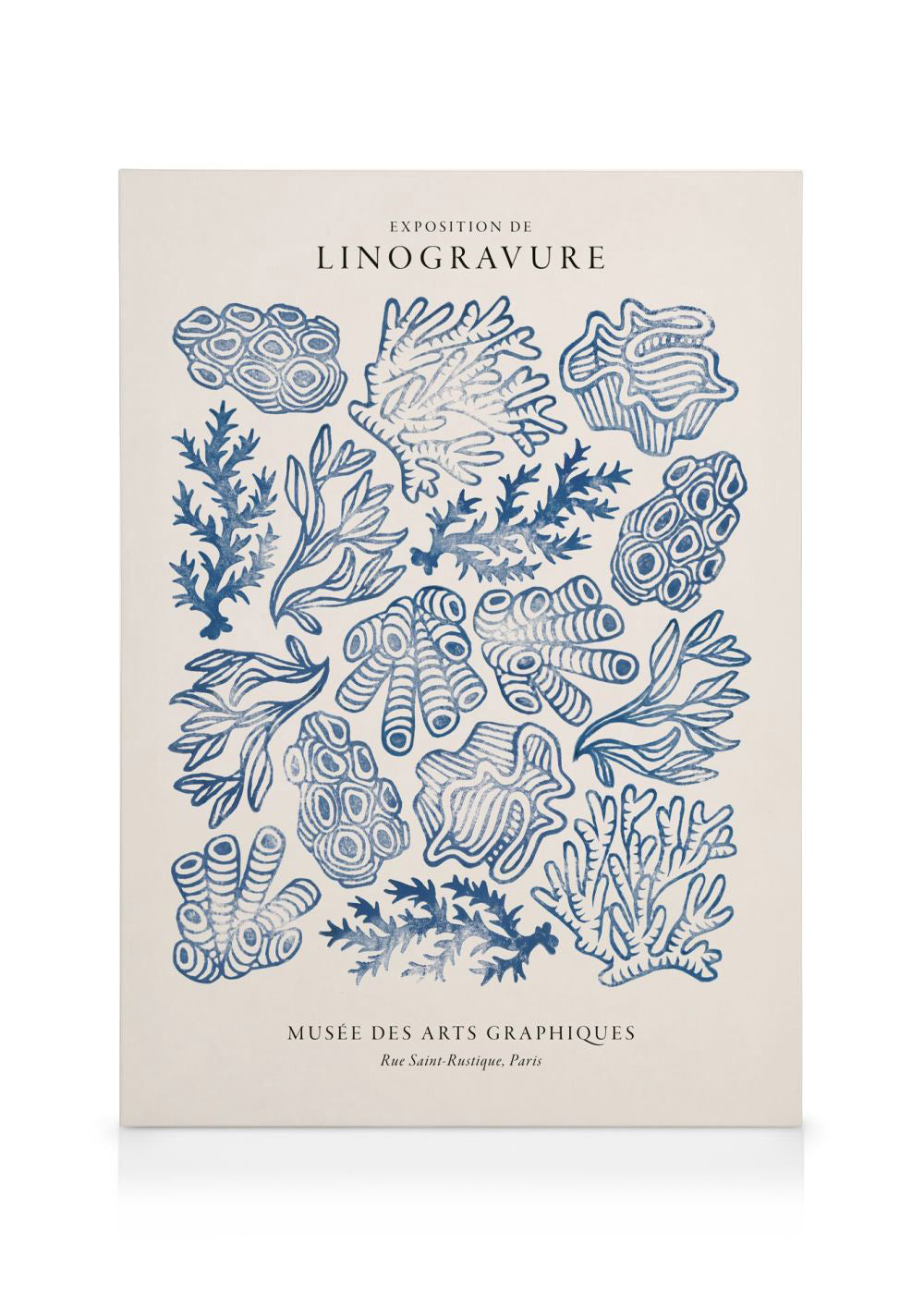 Linocut Corals Canvas