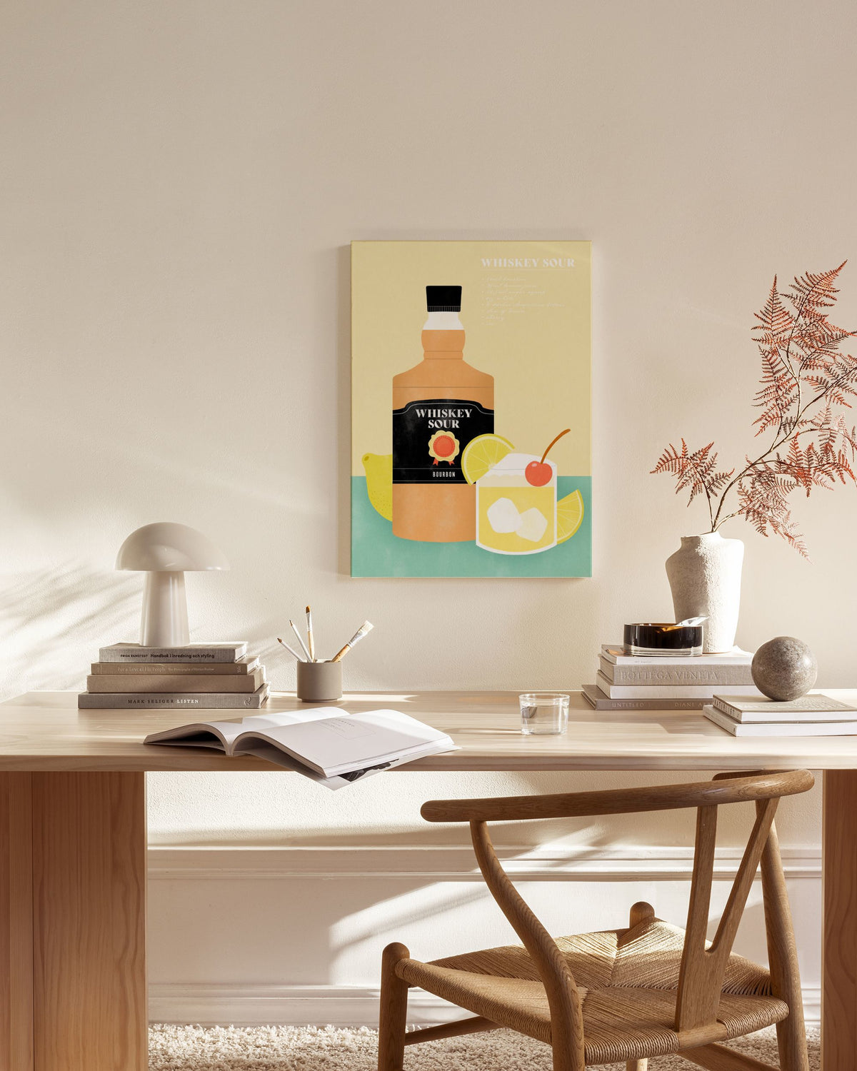 Whiskey Sour Illustration Canvas print