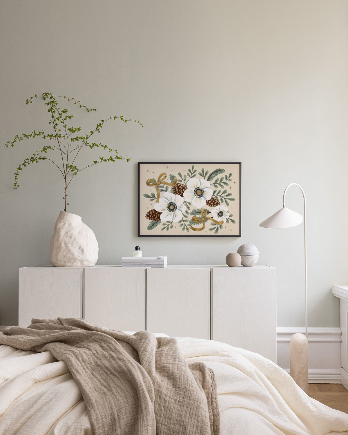 Ribboned Winter Blooms Canvas print