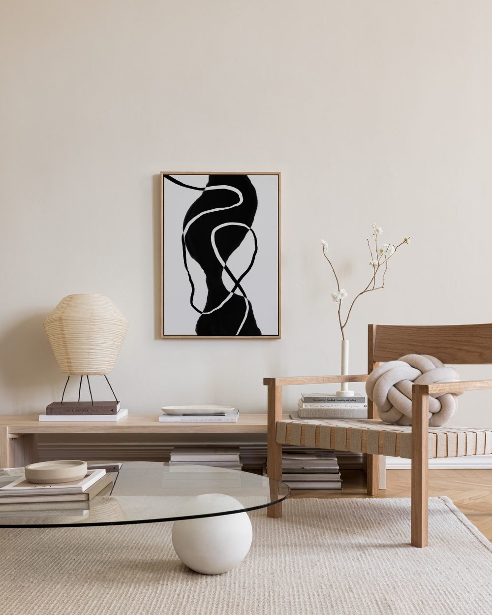 Black Abstract Shapes No1 Canvas print