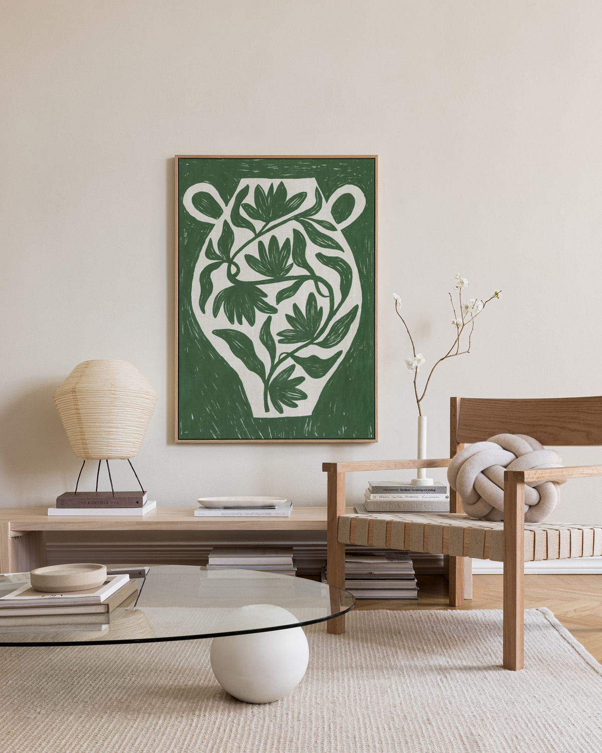 Green Botanical Vase Canvas print