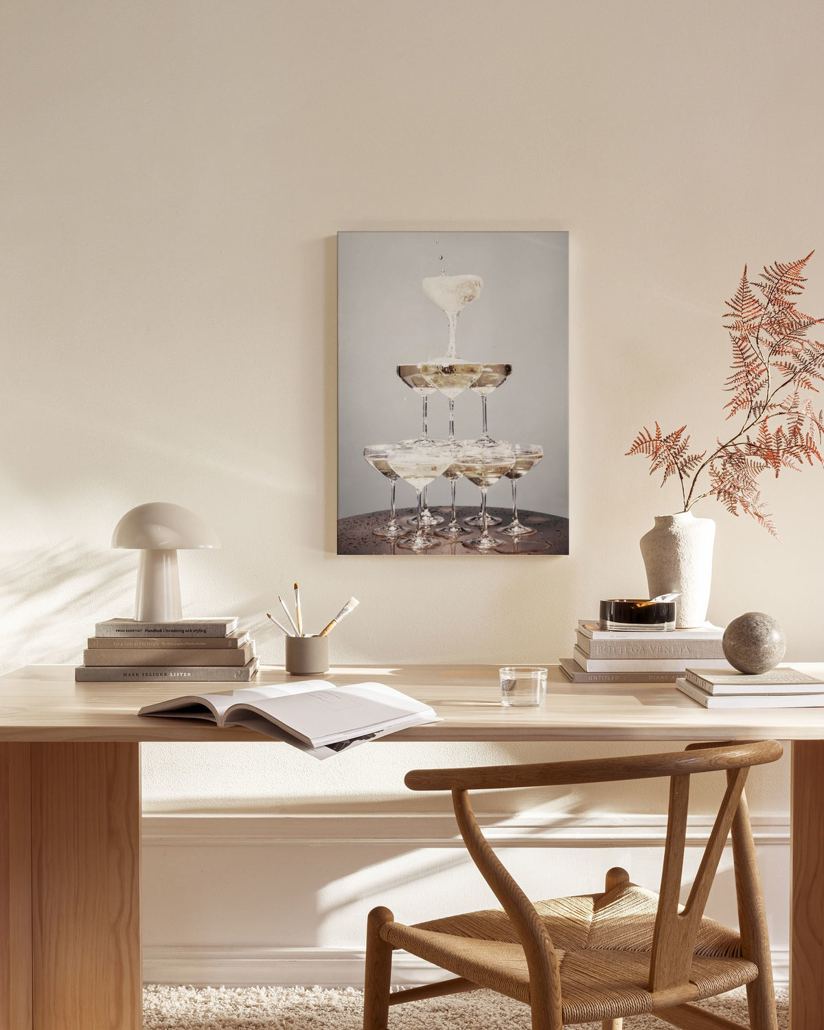 Champagne Pyramid Canvas print