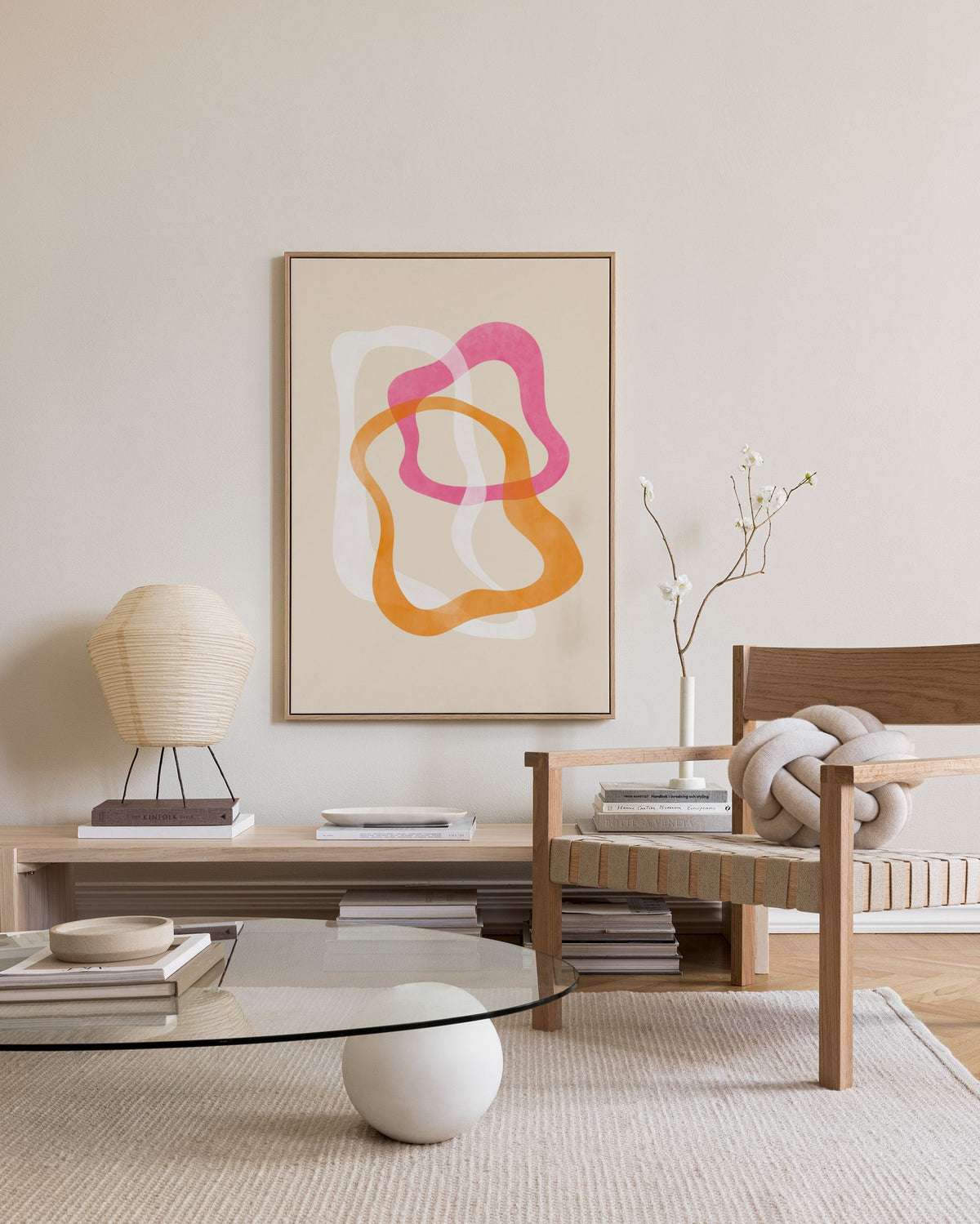 Abstract Pink Shapes No2 Canvas print