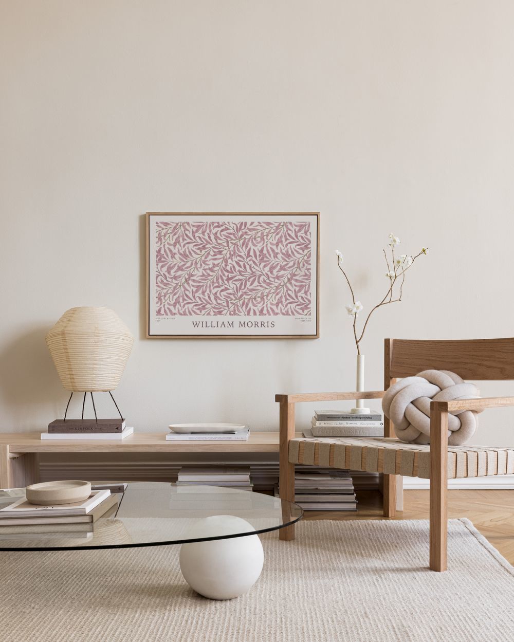 William Morris - Willow Bough Pink Landscape Canvas print