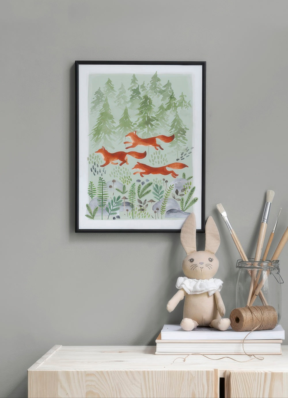Leash Of Foxes Print
