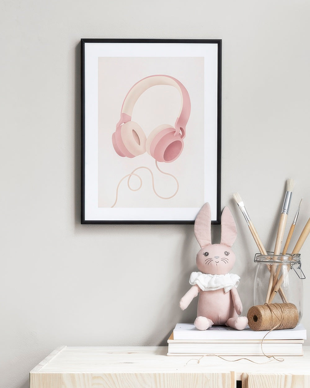 Pastel Headphones Print