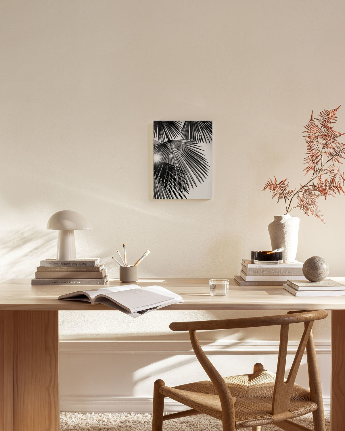 Sunlight Through Palm Leaves Canvas print