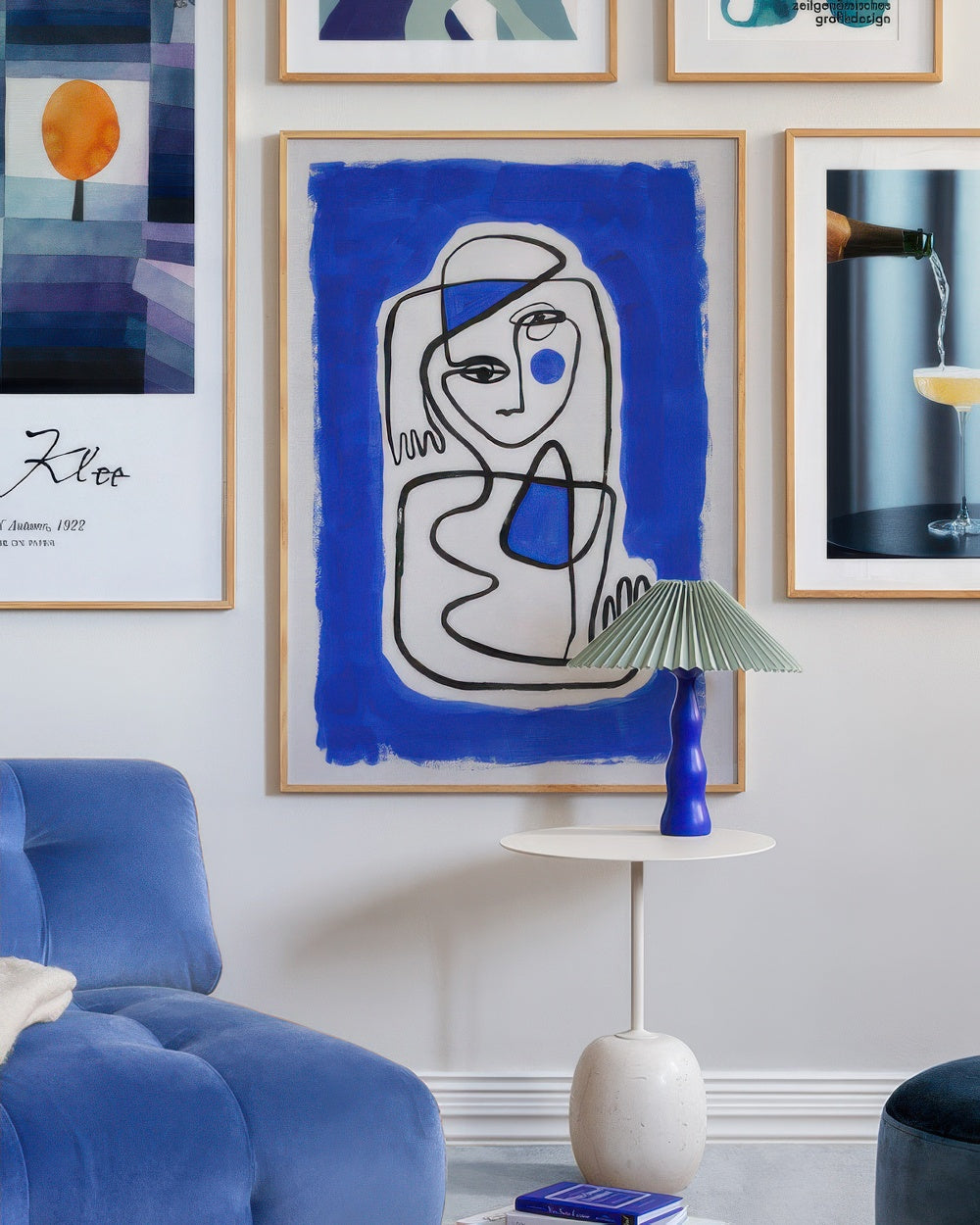 Pose in Blue Print