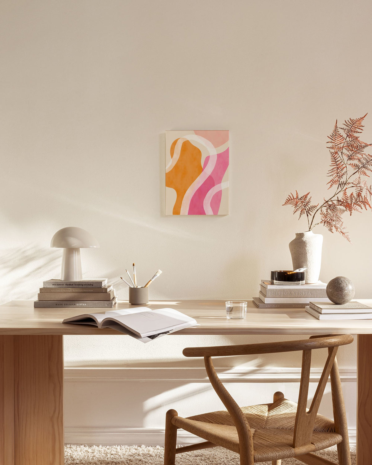 Abstract Pink Shapes No1 Canvas print