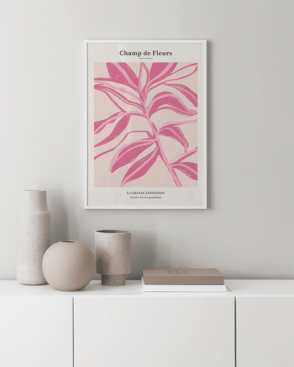 Pink Floral Illustration Print