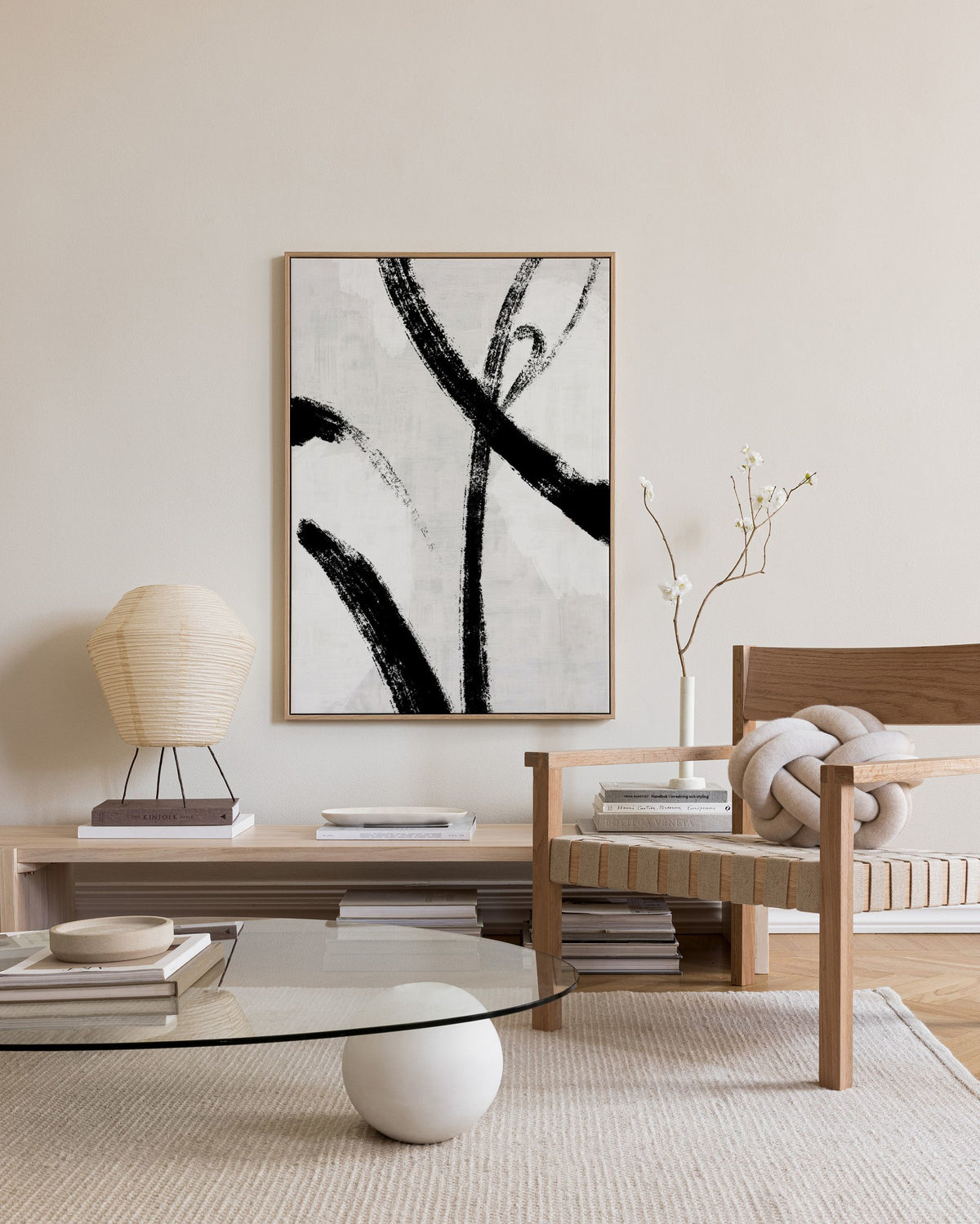 Black Brush Strokes No1 Canvas print