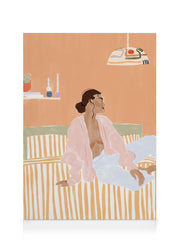 Ivy Green - Woman Lounging on the Bed Canvas print