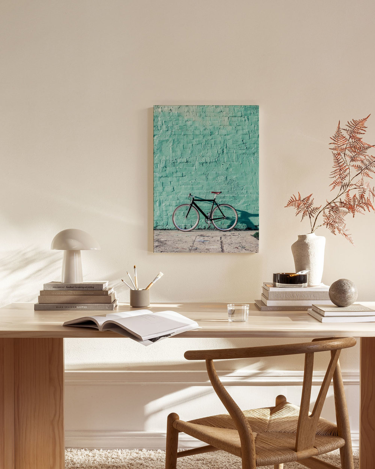 Mint Bike Canvas print