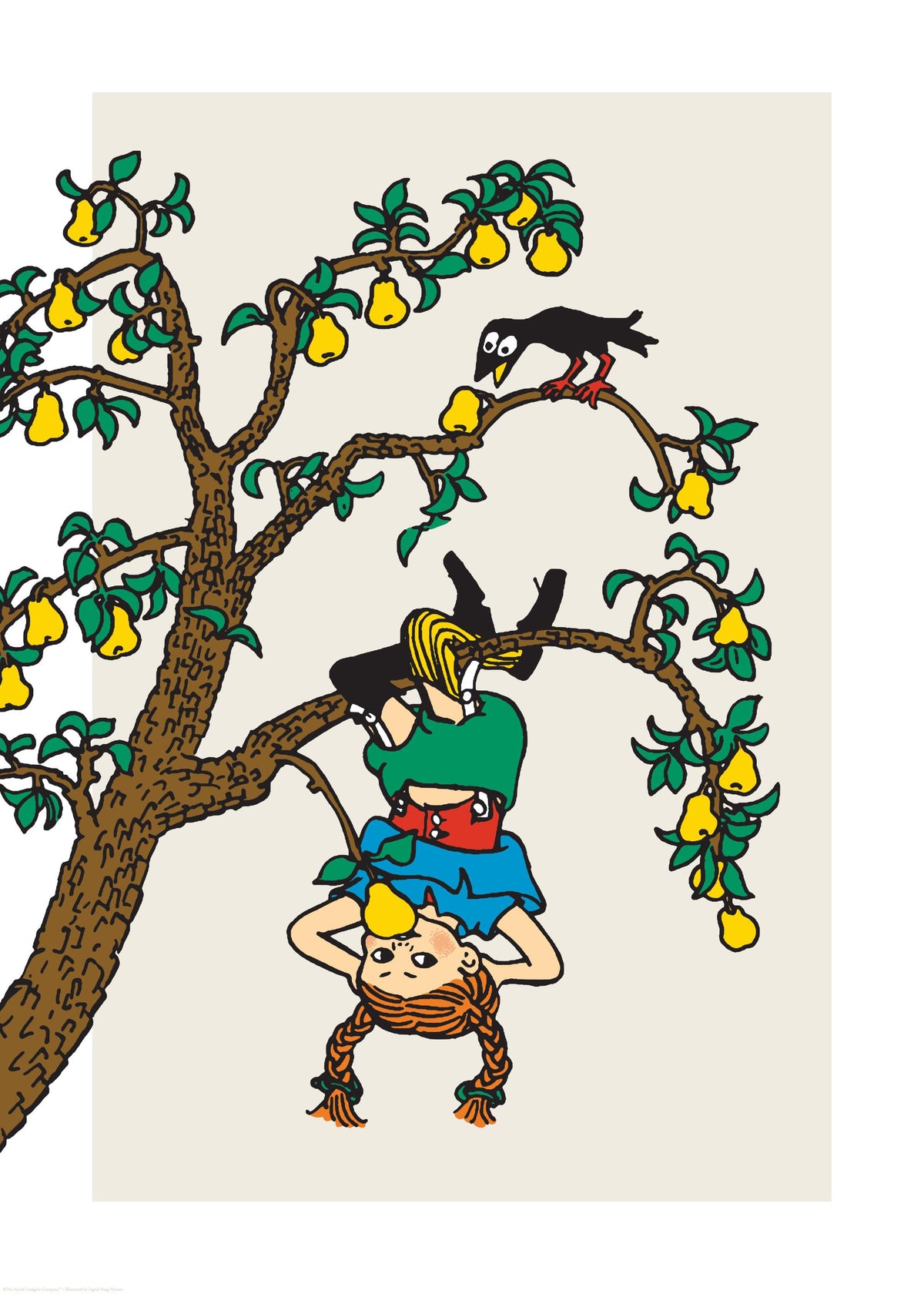 Pippi Longstocking in the Tree Print
