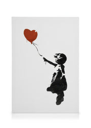 Girl With Love Balloon Grey, Canvas print
