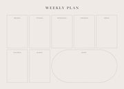 Weekly Planner Beige Print