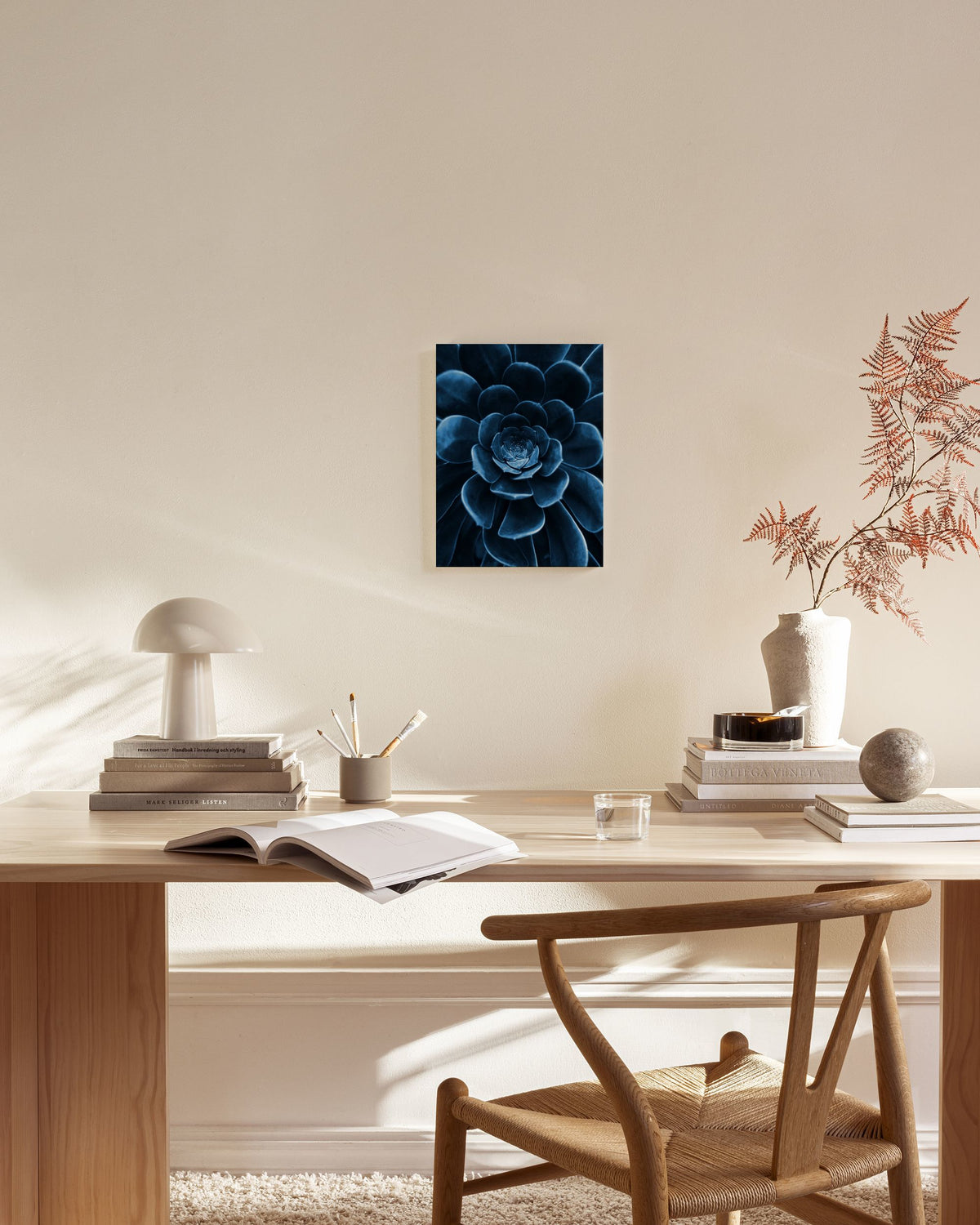 Blue Succulent Canvas print