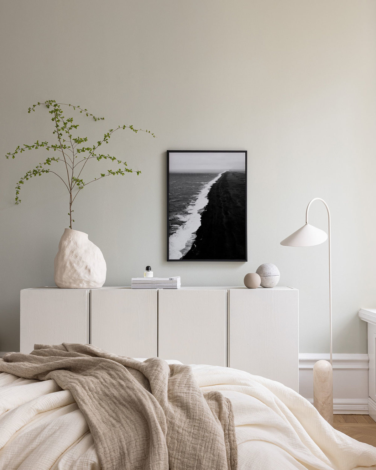 Black Beach Aerial Canvas print