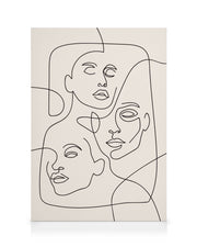 The Three Faces Line Art Canvas print