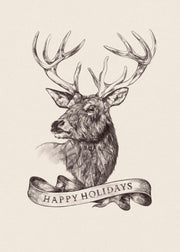 Happy Holidays Reindeer Print