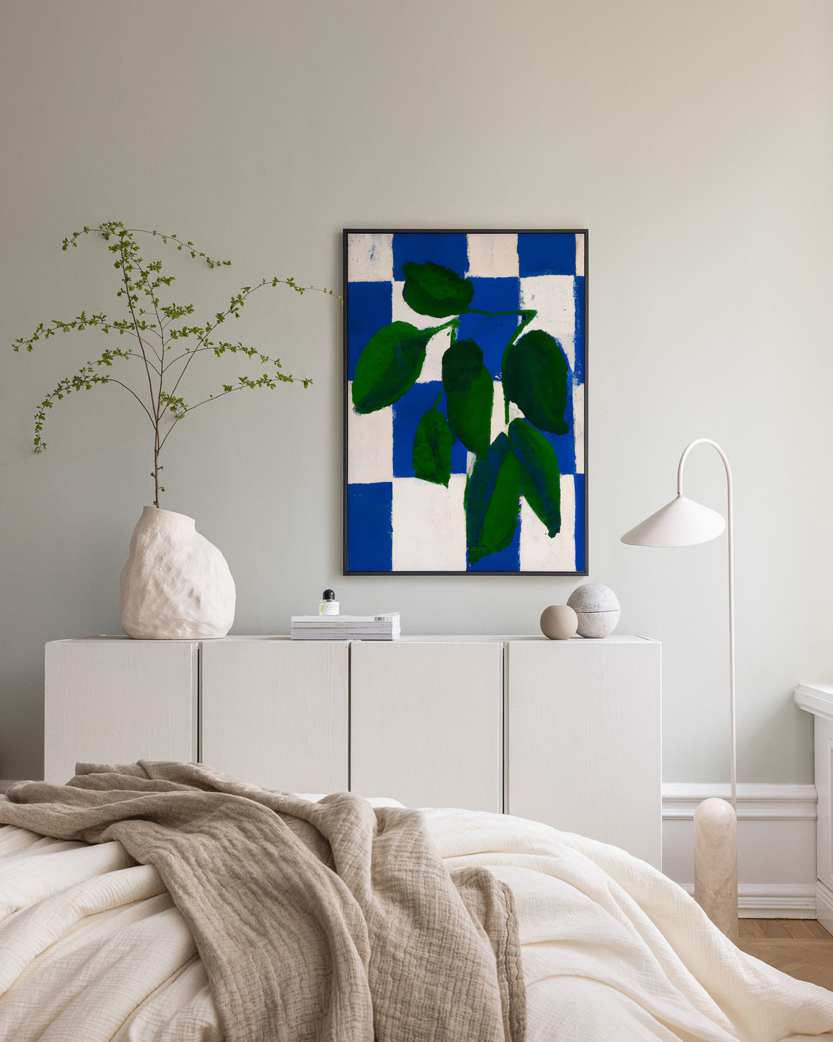 Merel Takken - Checkered Greenery Canvas print