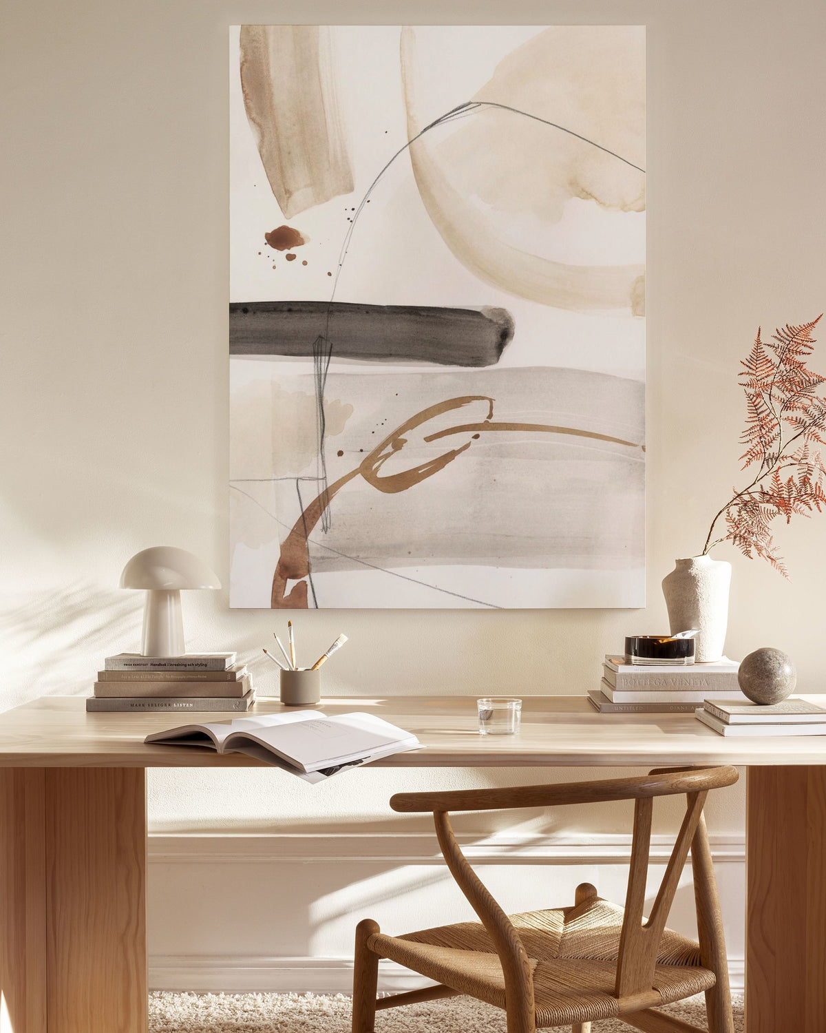 Beige Watercolor No2 Canvas print