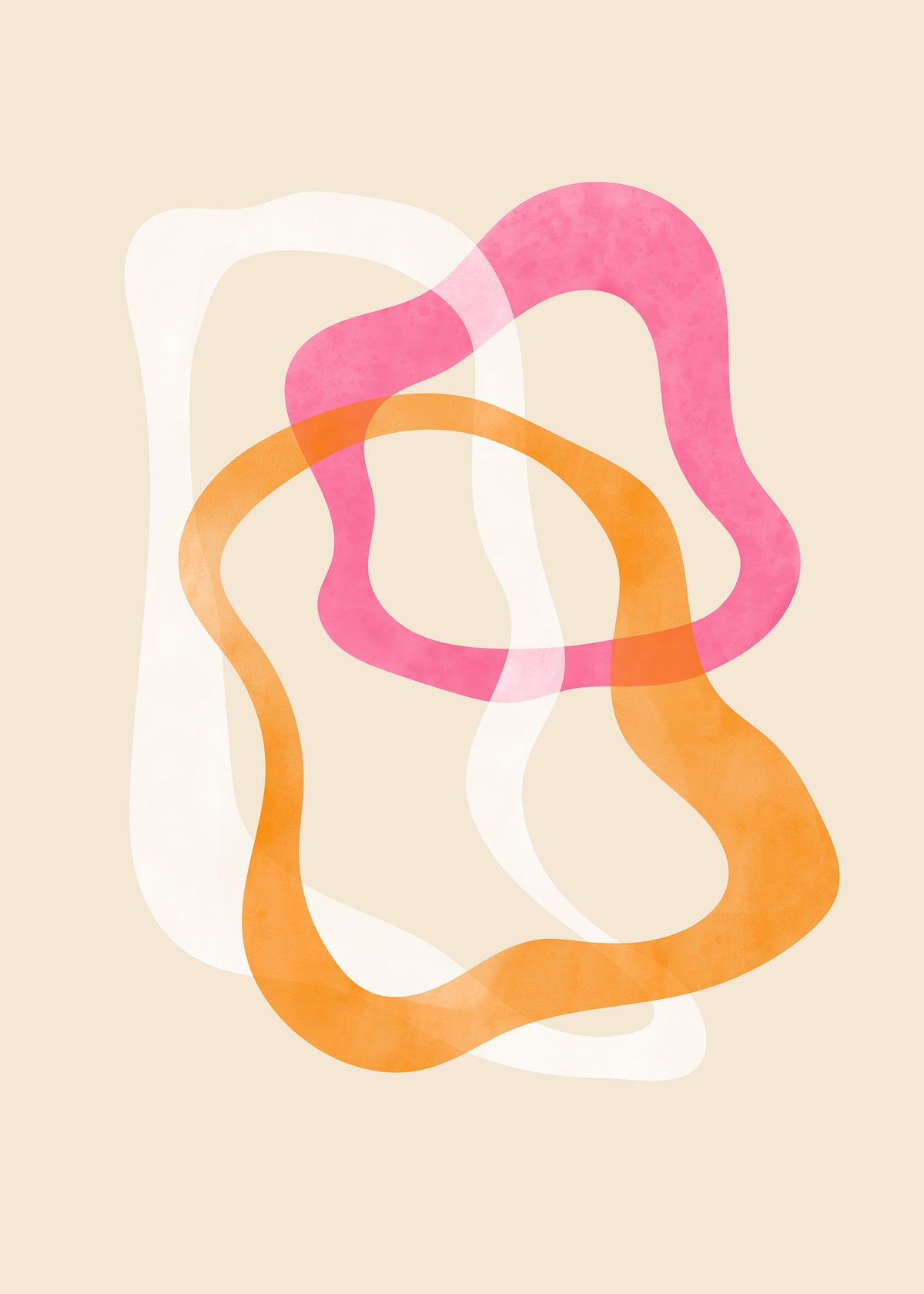 Abstract Pink Shapes No2 Print