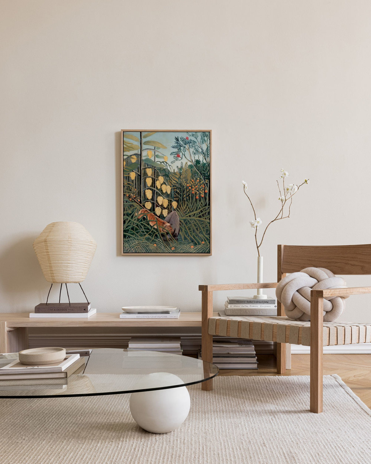 Rousseau - In a Tropical Forest. Struggle Between Tiger and Bull Canvas print