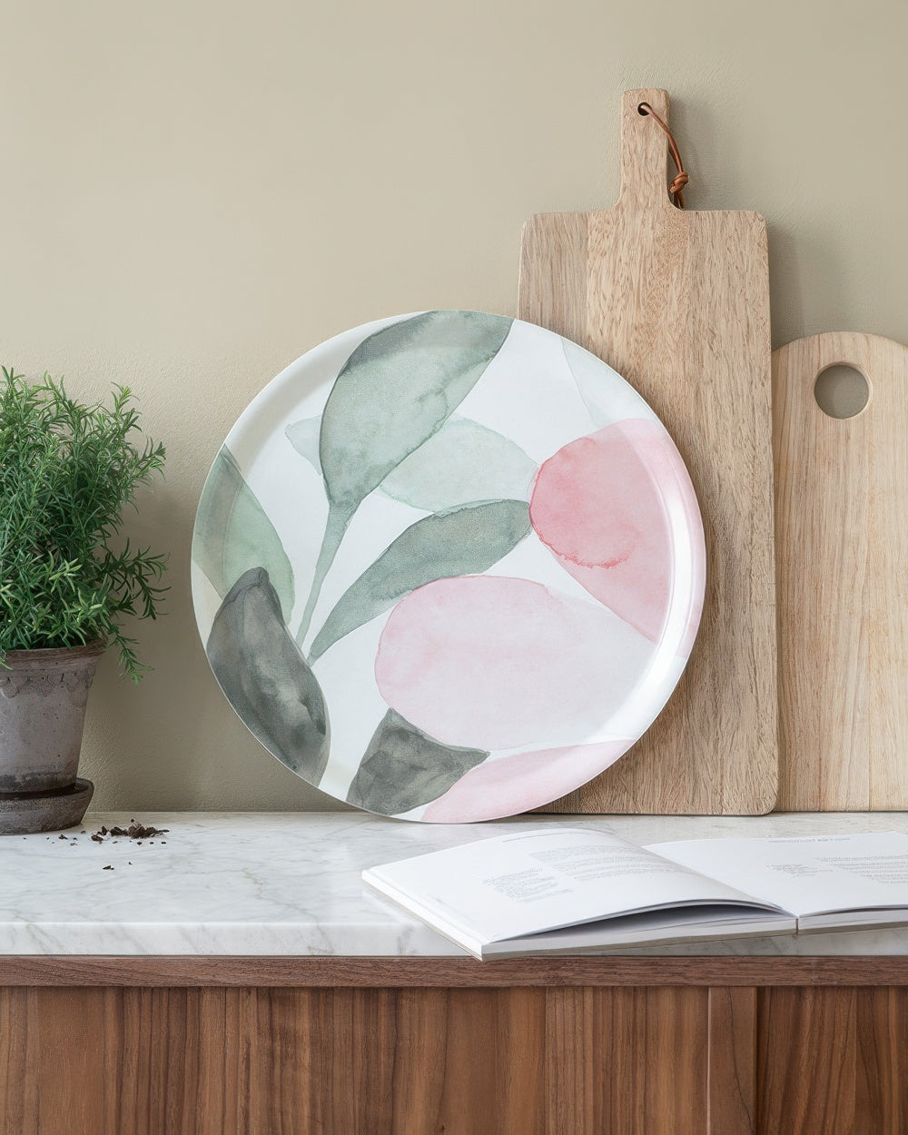 Pink Floral Tray