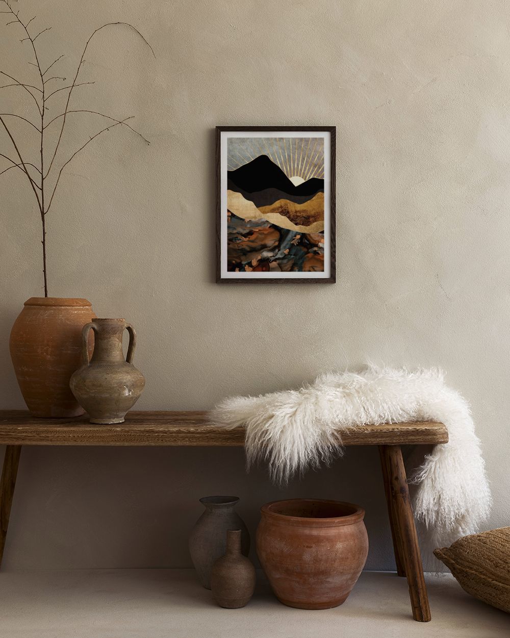 SpaceFrog Designs - Copper And Gold Mountains Print