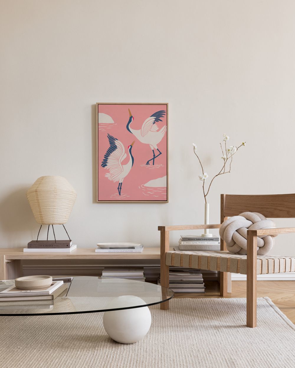 Dancing Cranes Canvas print