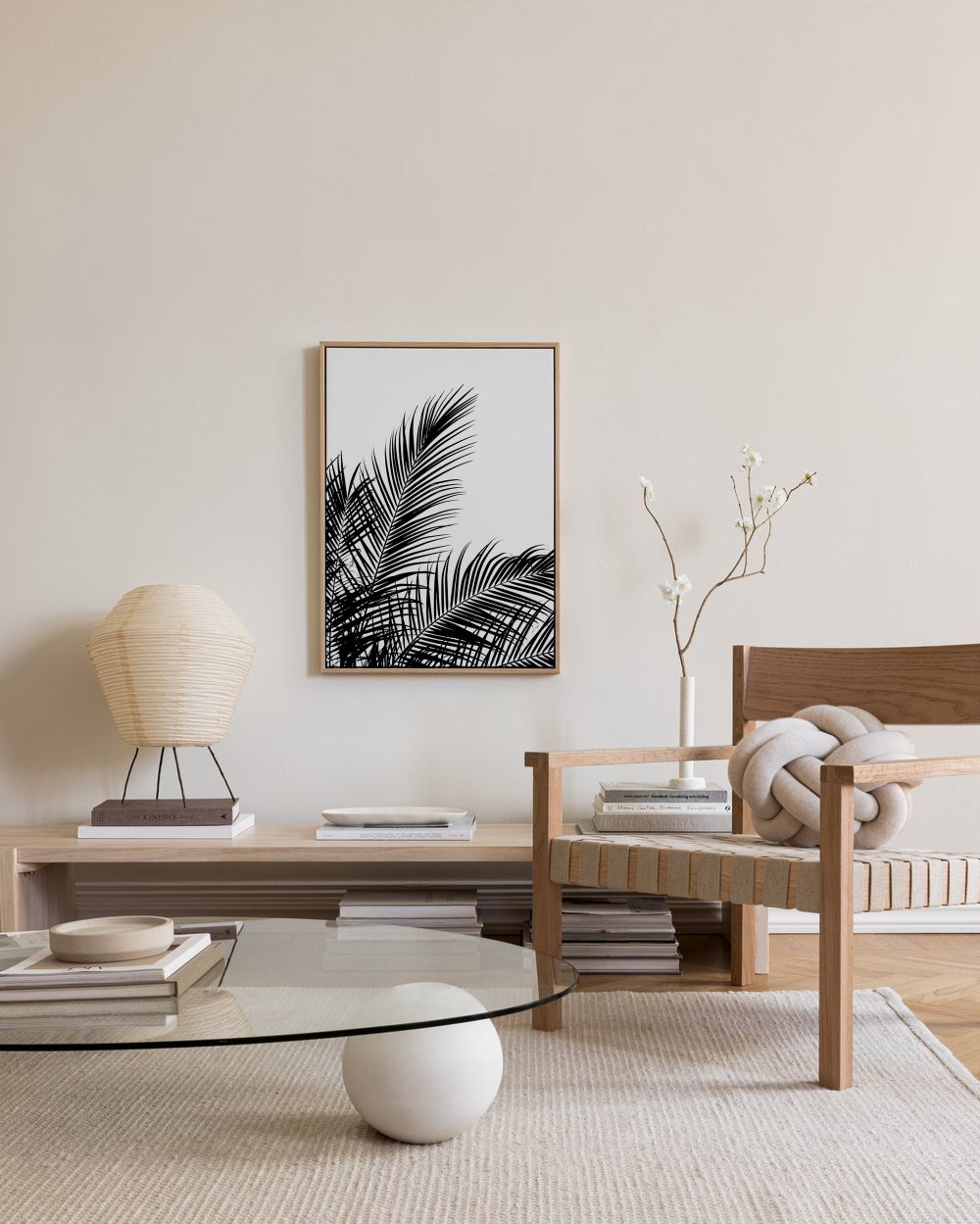 Black Palm Tree Two Canvas print