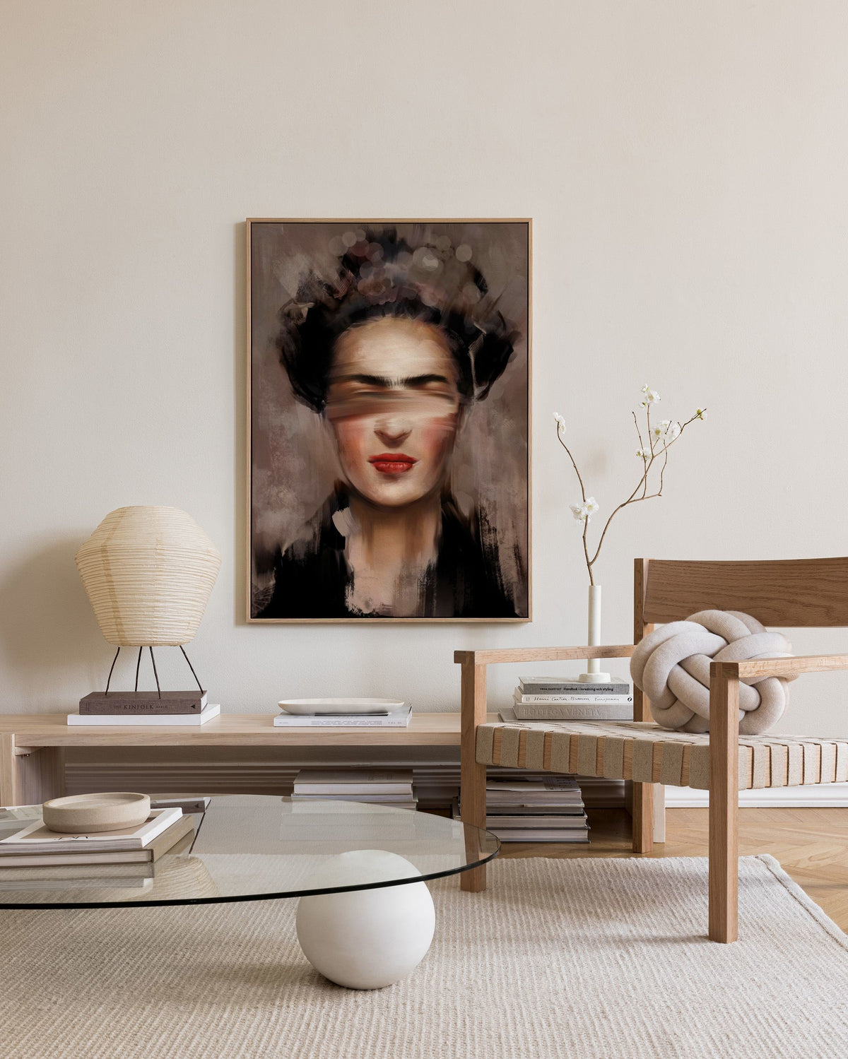 Kahlo in Beige Canvas print