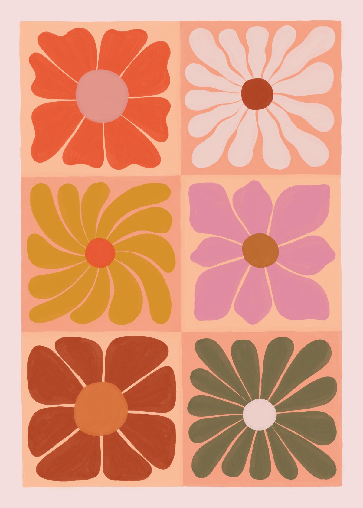 Flower Grid Print Print