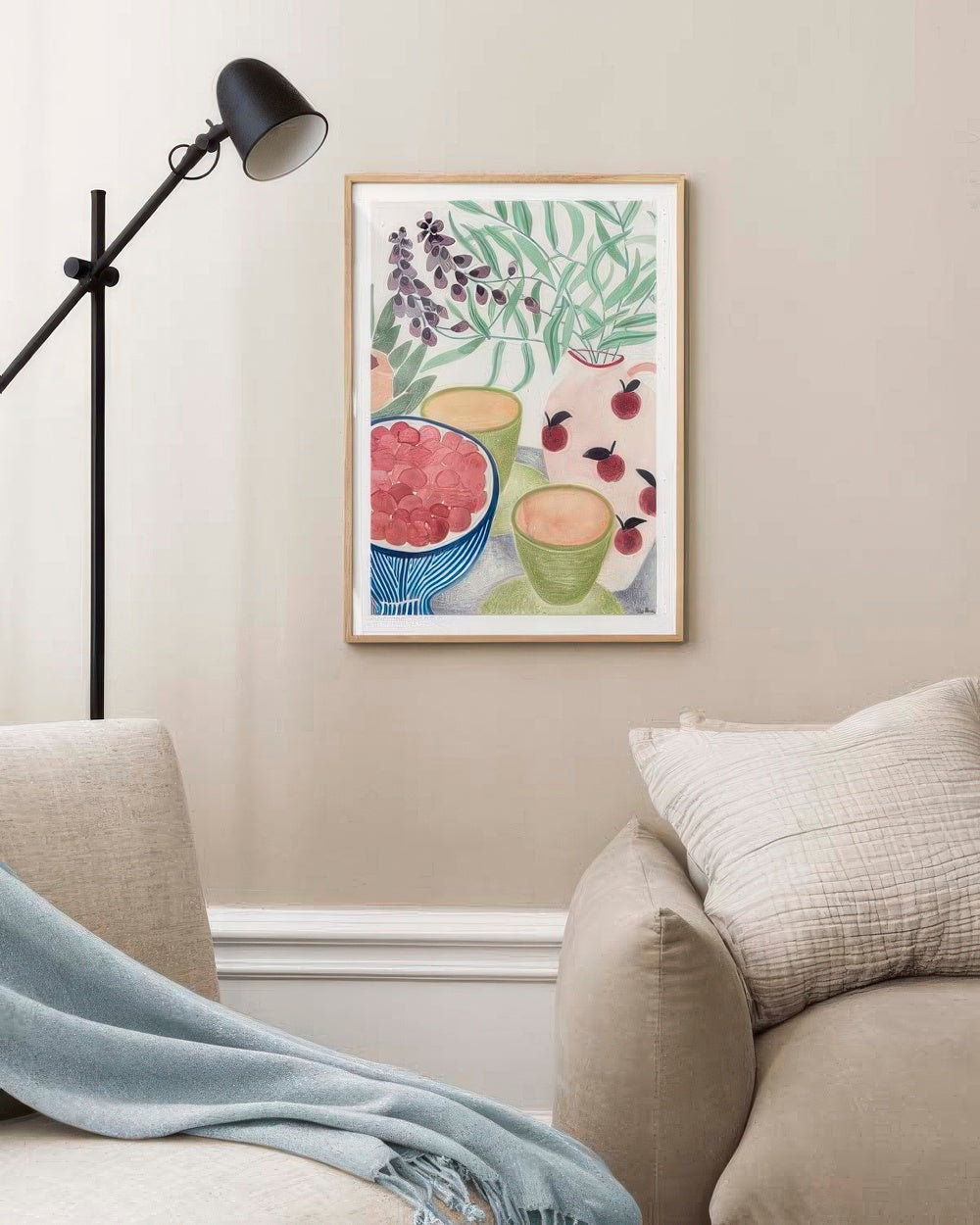 La Poire - Still Life with Tea and Grapes Print
