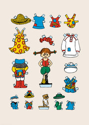 Pippi Longstocking Cutout Doll Print