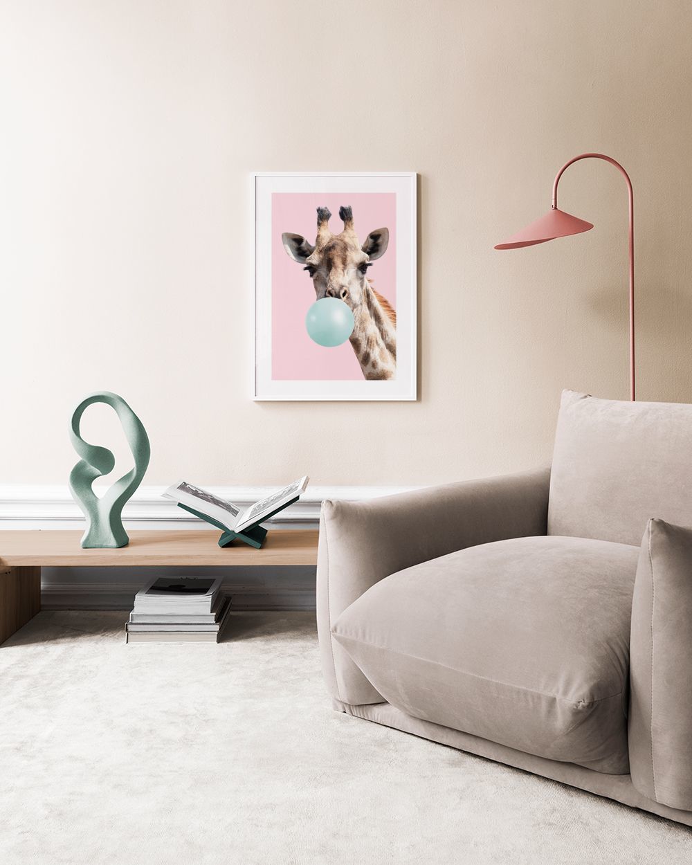 Bubblegum Giraffe Print