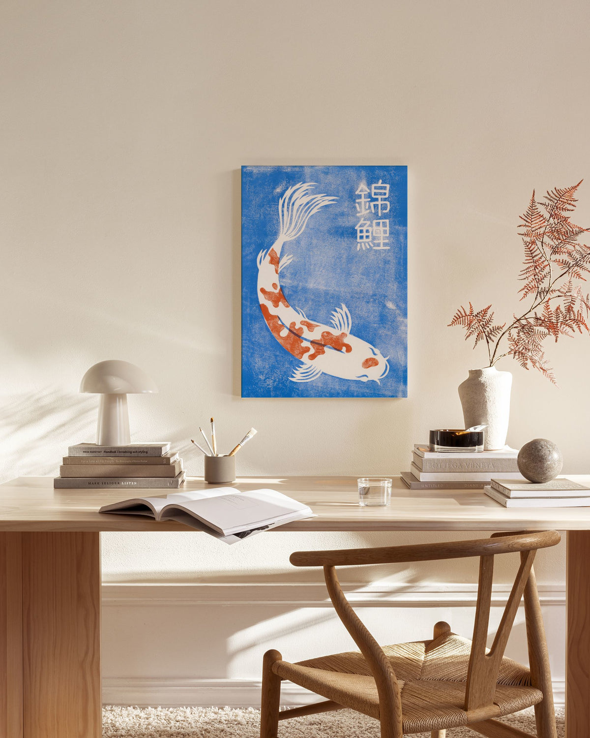 Linocut Koi Canvas print