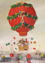 Janet Hill - Christmas Balloon Ride Print