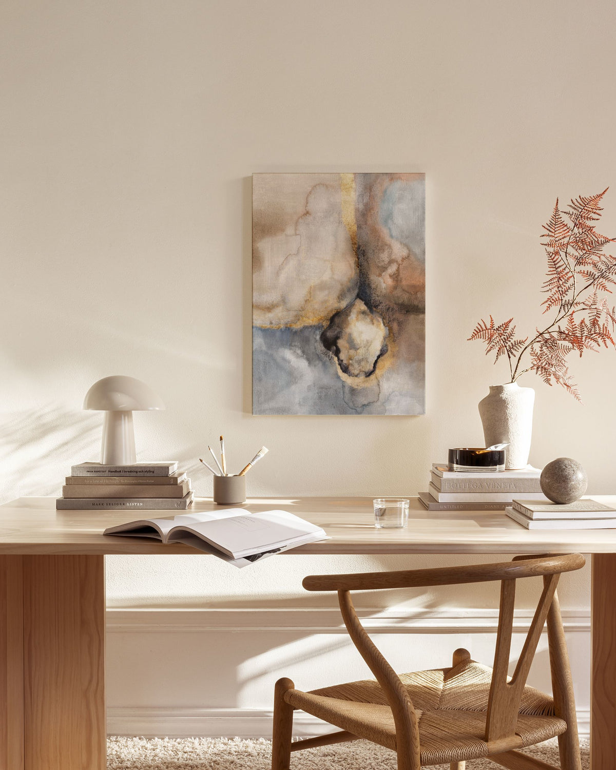 Golden Watercolor No2 Canvas print