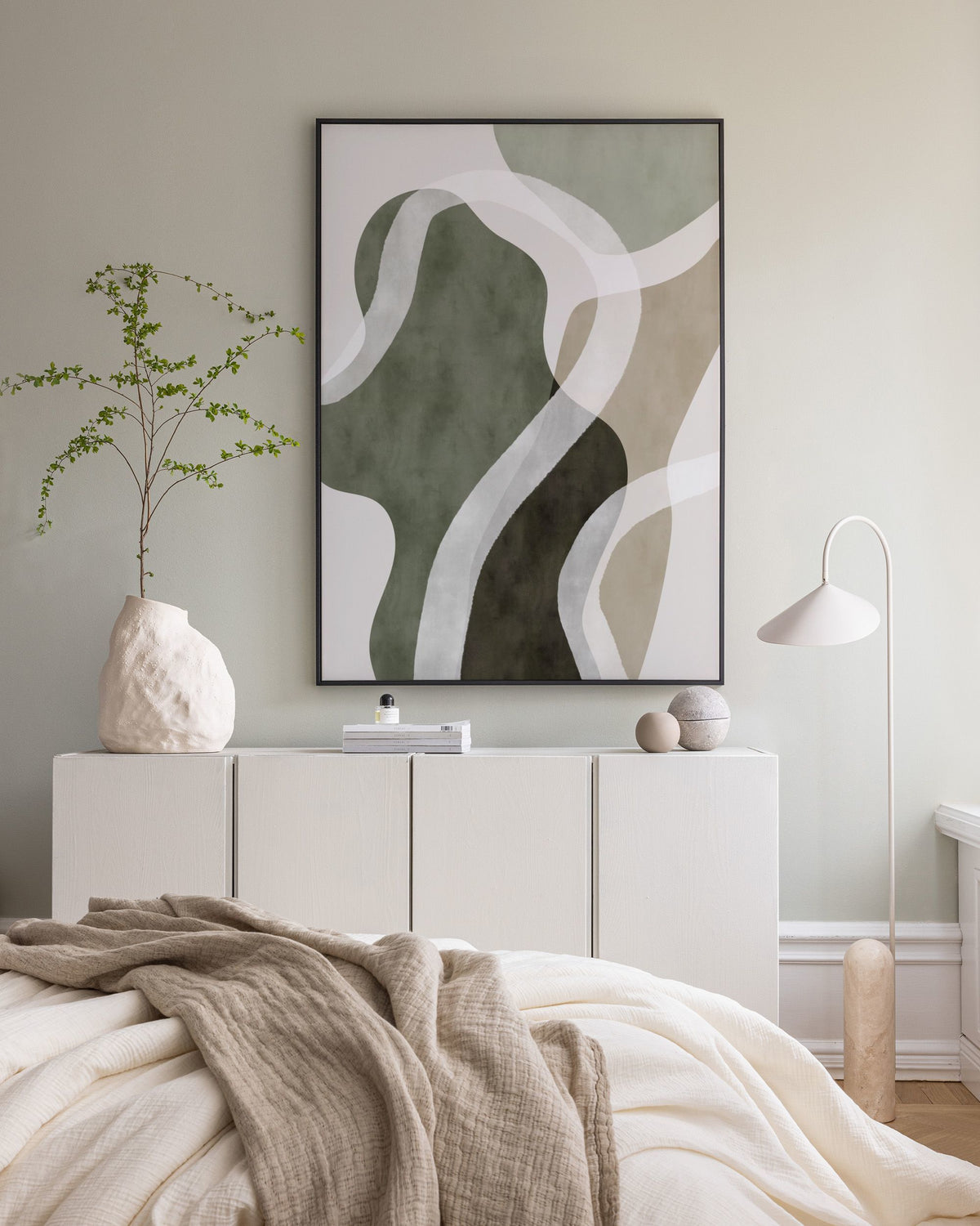 Abstract Green Shapes No1 Canvas print