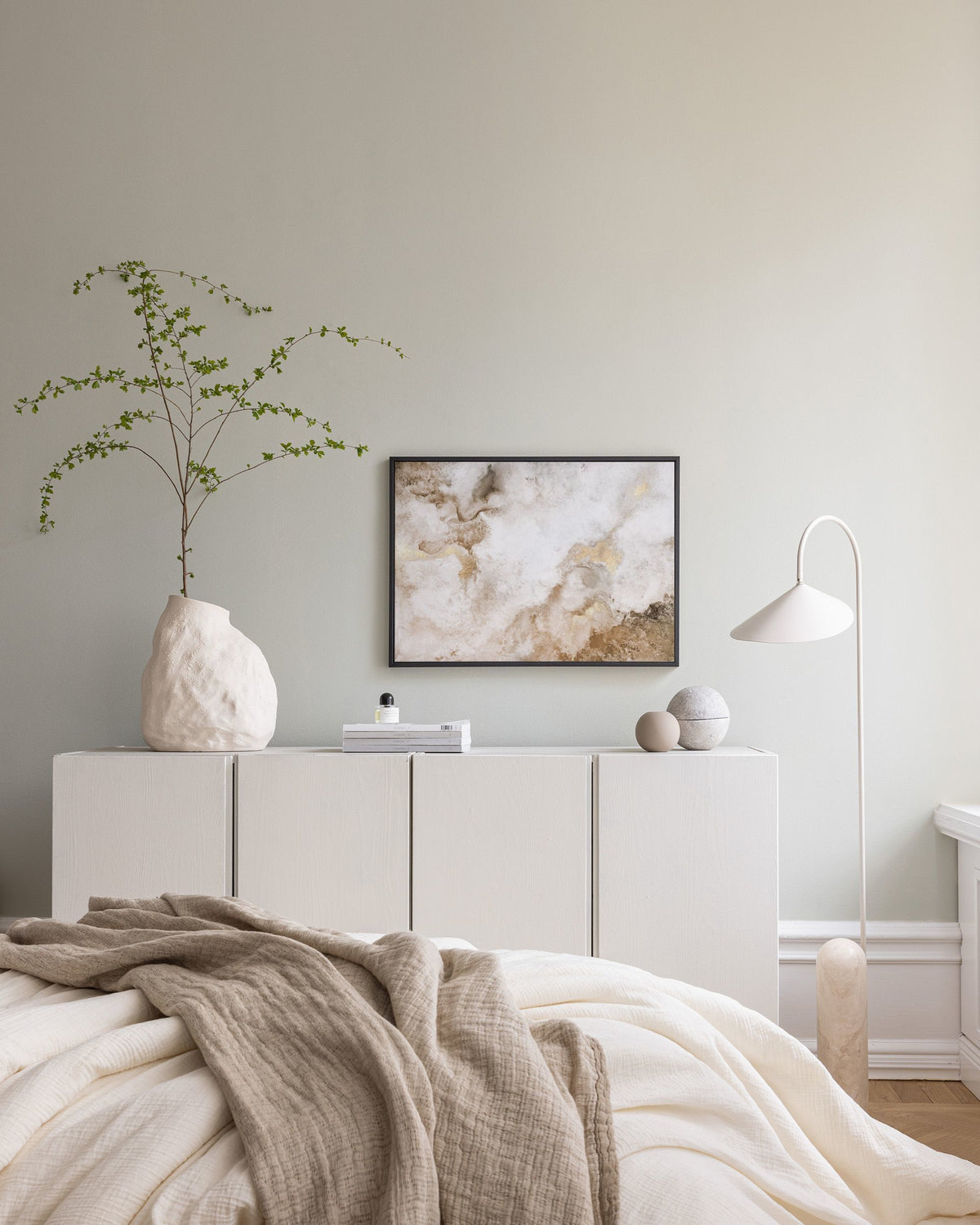 Beige Golden Flow No2 Canvas print